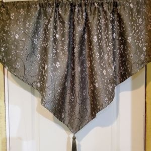 Olive Green Embroidered Valance